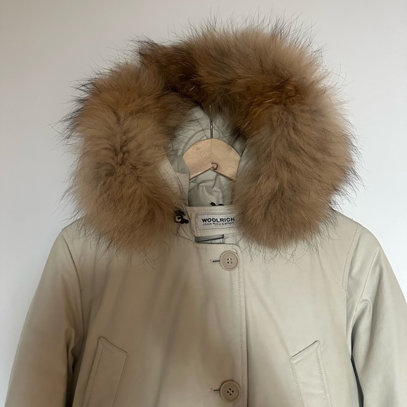 WOOLRICH ARCTIC PARKA RAMAR CLOTH WITH DETACHABLE FUR TRIM COL IGLOO WHITE SZ M - Picture 2 of 12